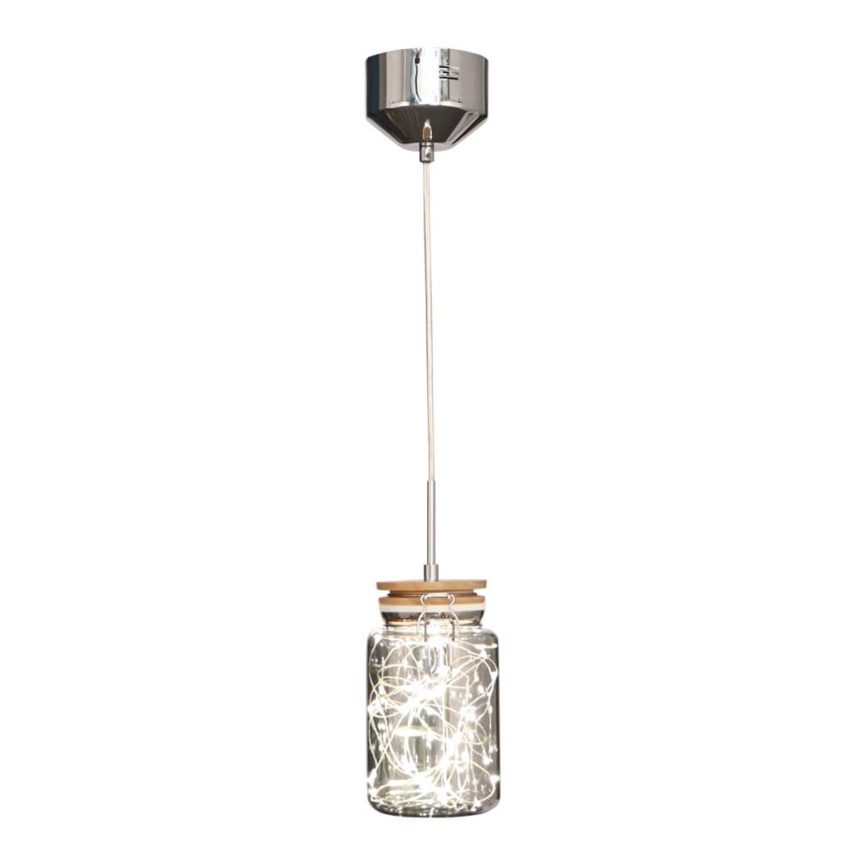 LED Riippuvalaisin SHOCK LED/5W/230V kiiltävä kromi/puu