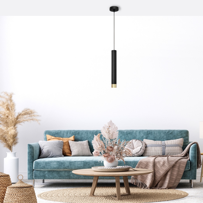 LED Riippuvalaisin TUBA 1xGU10/4,8W/230V musta/kulta