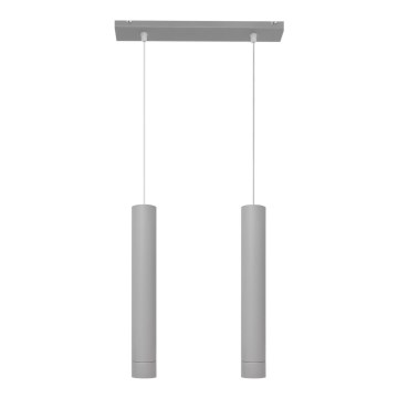 LED Riippuvalaisin TUBA 2xGU10/4,8W/230V harmaa
