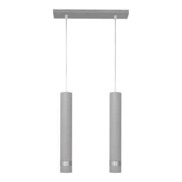 LED Riippuvalaisin TUBA 2xGU10/4,8W/230V harmaa/matta kromi