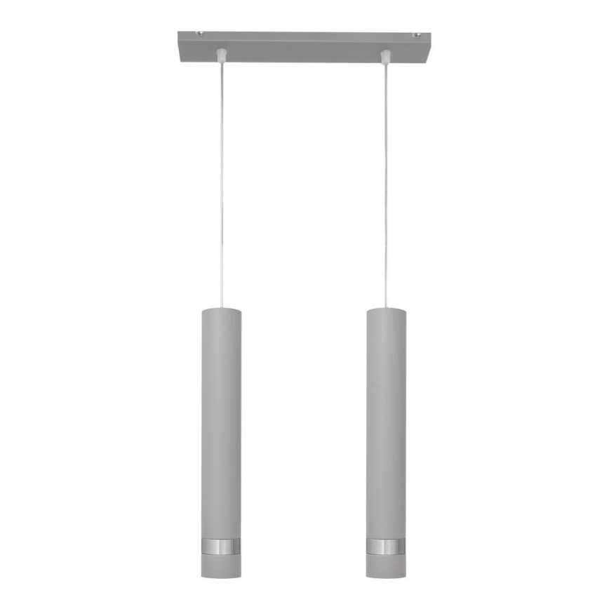 LED Riippuvalaisin TUBA 2xGU10/4,8W/230V harmaa/matta kromi
