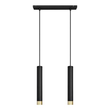 LED Riippuvalaisin TUBA 2xGU10/4,8W/230V musta/kulta