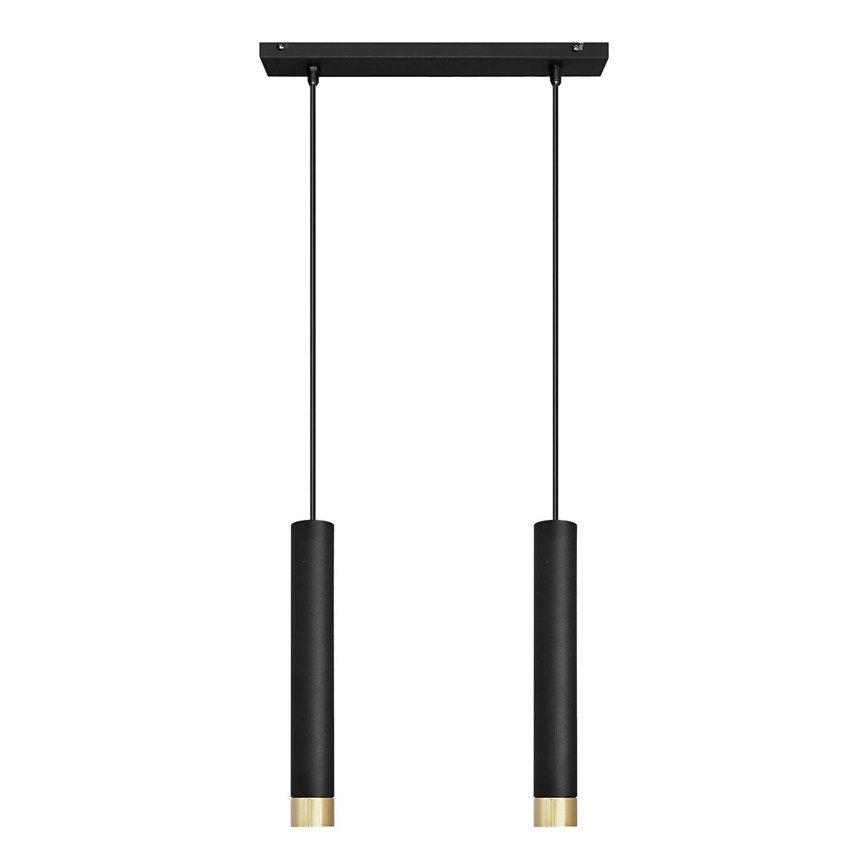LED Riippuvalaisin TUBA 2xGU10/4,8W/230V musta/kulta