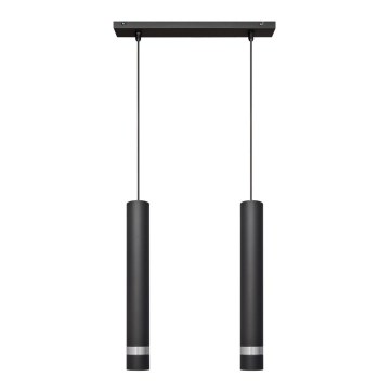 LED Riippuvalaisin TUBA 2xGU10/4,8W/230V musta/mattakromi