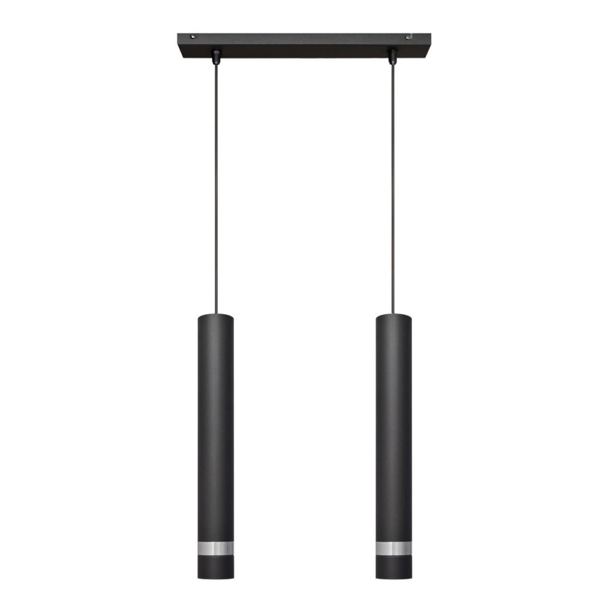 LED Riippuvalaisin TUBA 2xGU10/4,8W/230V musta/mattakromi
