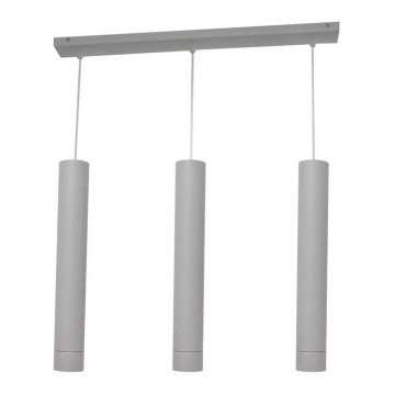 LED Riippuvalaisin TUBA 3xGU10/4,8W/230V harmaa