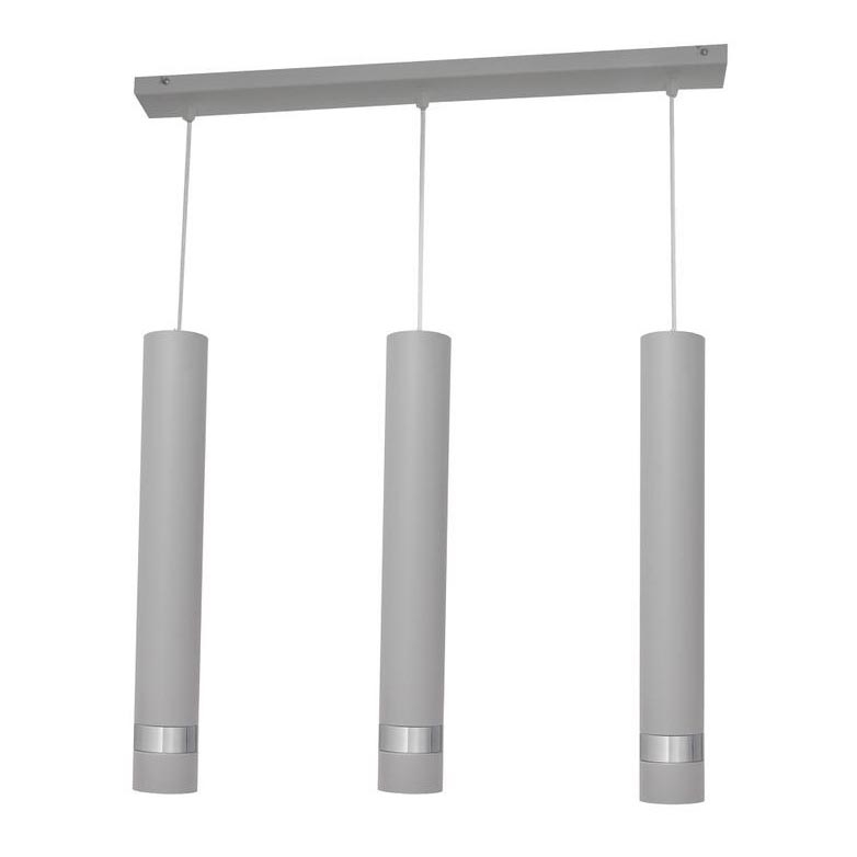 LED-riippuvalaisin TUBA 3xGU10/4,8W/230V harmaa/kiiltävä kromi