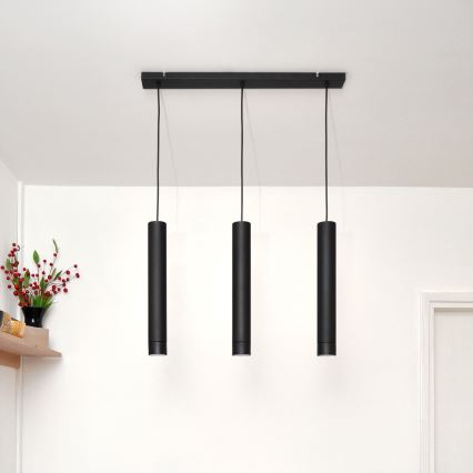 LED Riippuvalaisin TUBA 3xGU10/4,8W/230V musta