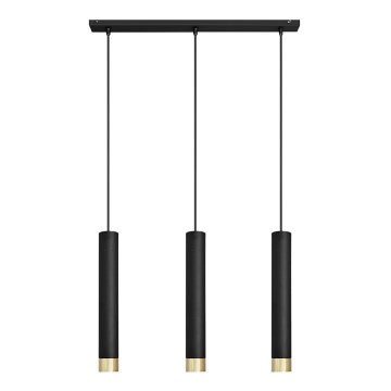LED Riippuvalaisin TUBA 3xGU10/4,8W/230V musta/kulta