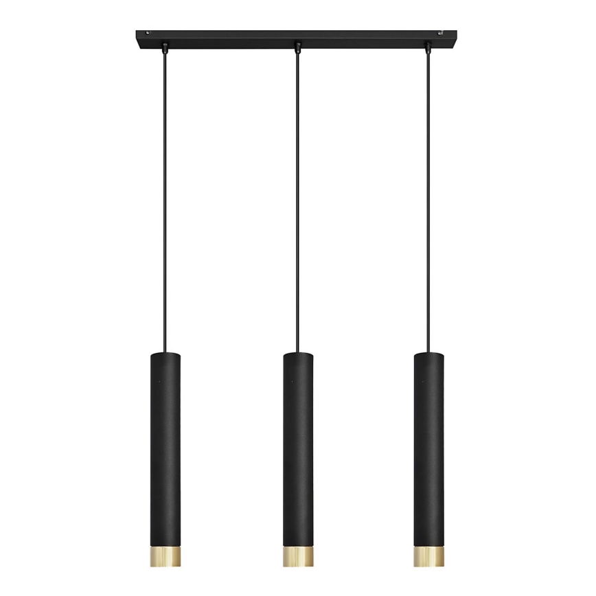 LED Riippuvalaisin TUBA 3xGU10/4,8W/230V musta/kulta