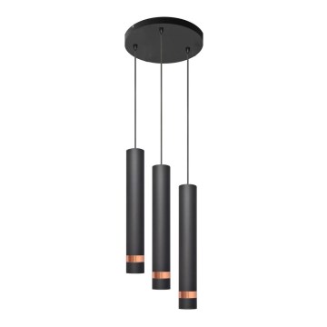 LED riippuvalaisin TUBA 3xGU10/4,8W/230V musta/kupari