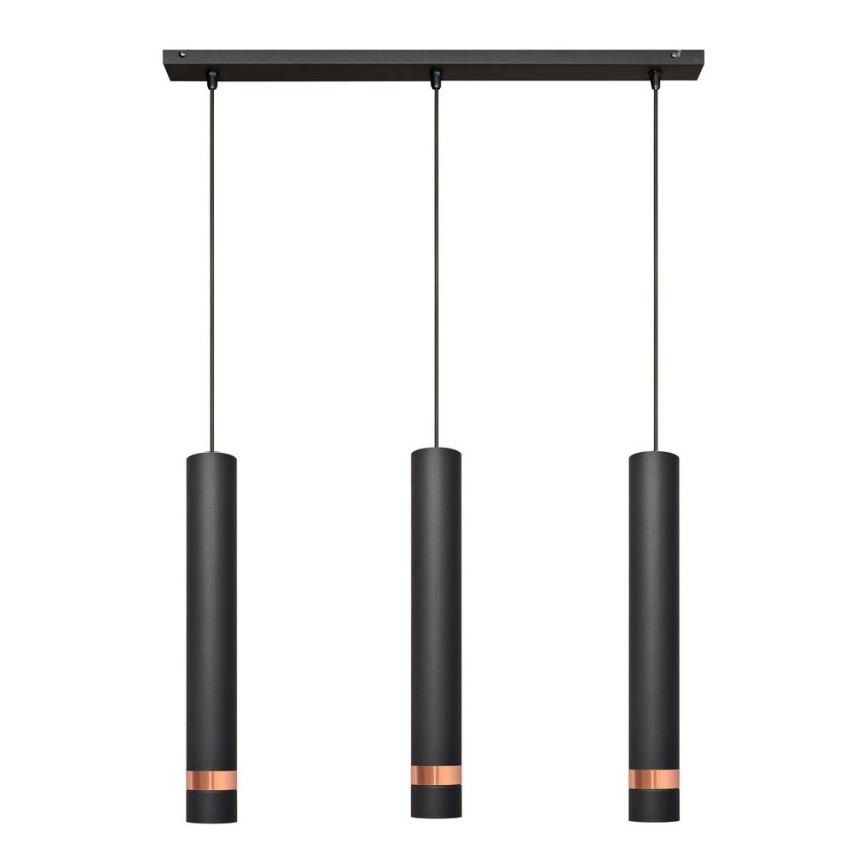 LED riippuvalaisin TUBA 3xGU10/4,8W/230V musta/kupari