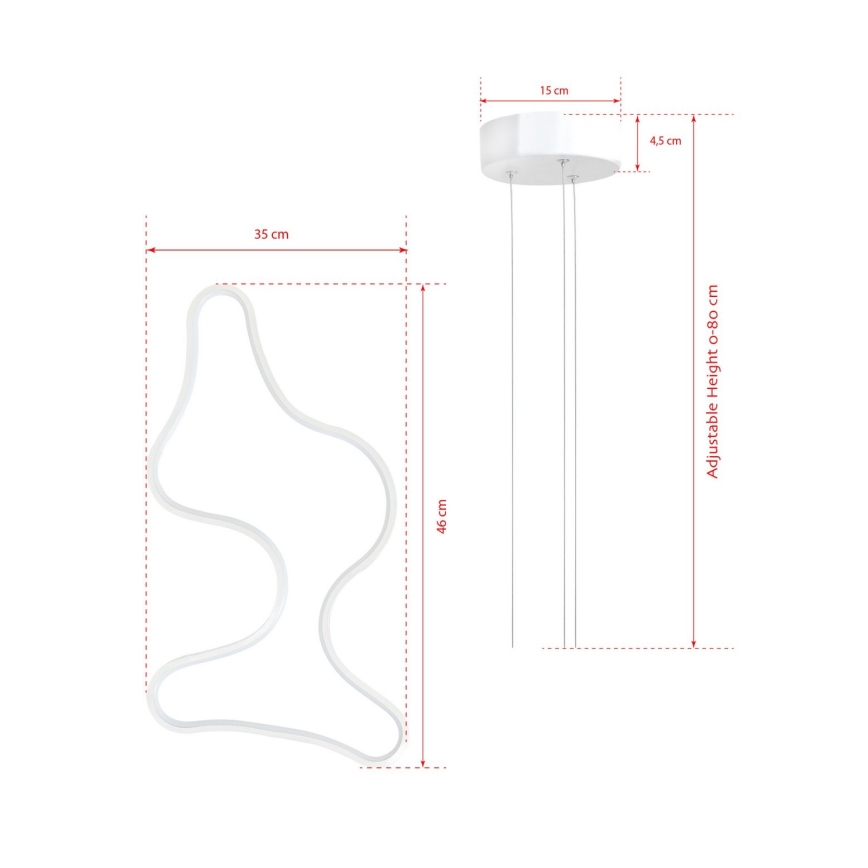 LED-riippuvalaisin vaijerilla ARTISAN LED/36W/230V 6500K valkoinen