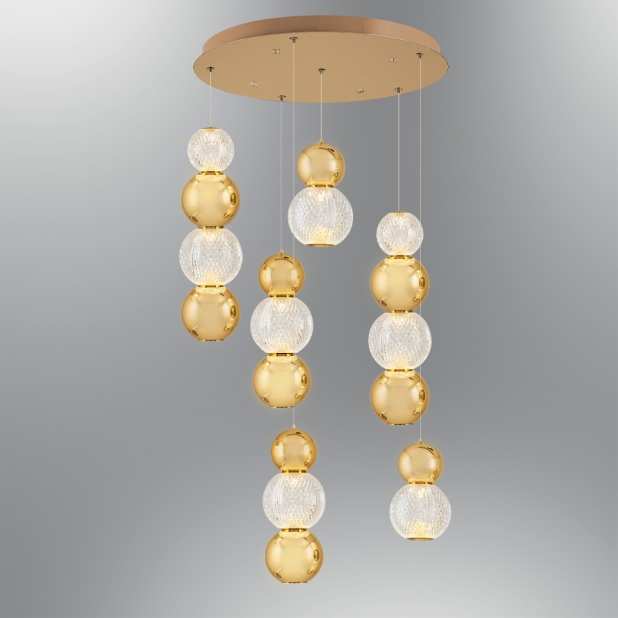 LED-riippuvalaisin vaijerilla CREMONA LED/34W/230V 3000K kultainen