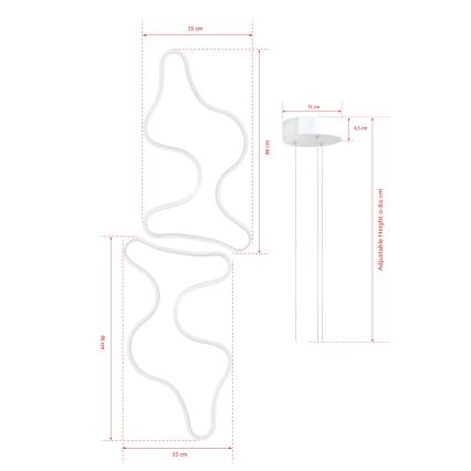 LED-riippuvalaisin vaijerilla DUPLE ARTISAN LED/80W/230V 6500K valkoinen