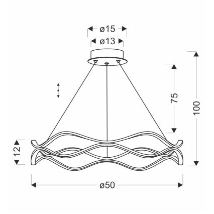 LED-riippuvalaisin VAVE LED/28W/230V ruusukulta
