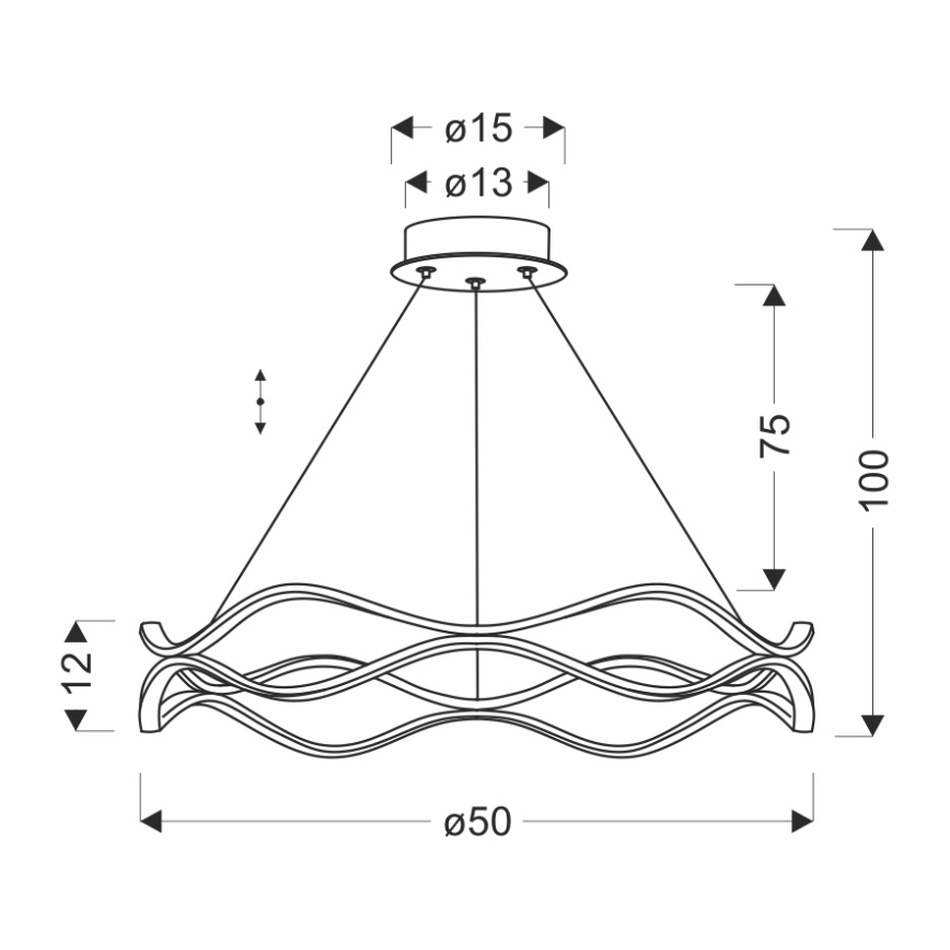 LED-riippuvalaisin VAVE LED/28W/230V ruusukulta