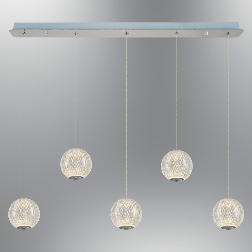 LED Riippuvalaistus CREMONA 5xLED/5W/230V 3000K mattakromi