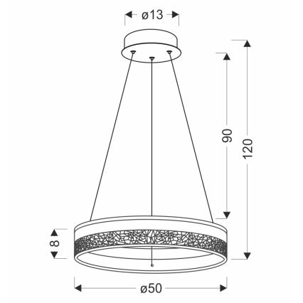 LED Riippuvalo FROZI LED/32W/230V, Ø 50 cm, kulta