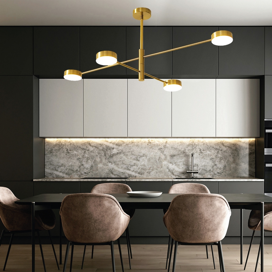 LED-riipuskattokruunu 4xLED/12W/230V 4000K kulta