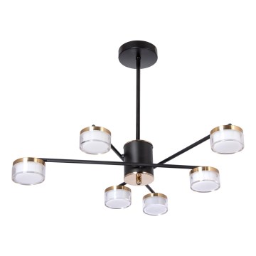 LED-riipuskattokruunu 6xLED/6W/230V 3000-6500K halkaisija 59 cm kulta/musta