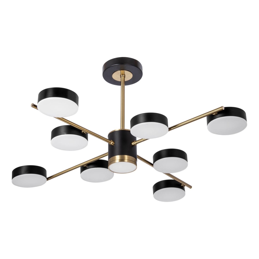 LED-riipuskattokruunu 8xLED/7W/230V + LED/6W 3000-6000K halkaisija 77 cm kulta/musta