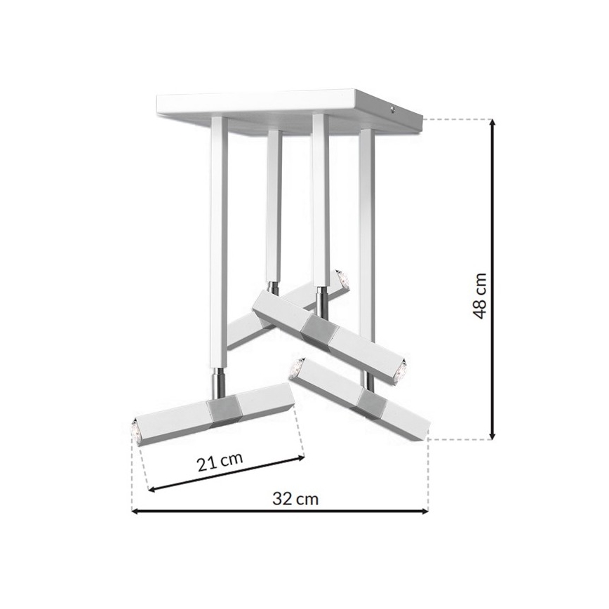 LED-riipuskattokruunu CASTRO 4xG9/7W/230V