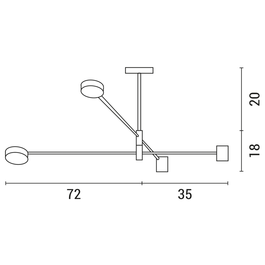 LED-riipuskattokruunu LED/24W/230V 3000K musta