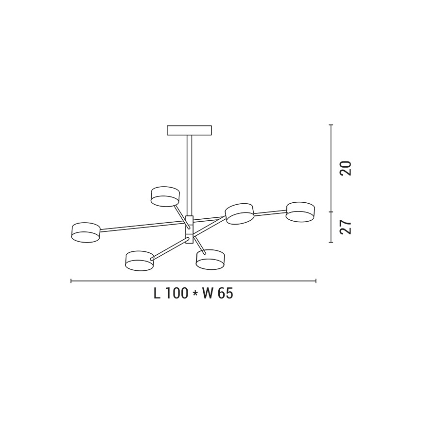 LED-riipuskattokruunu LED/30W/230V 3000K kulta