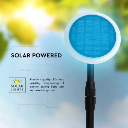LED Säädettävä aurinkokenno lamppu GARDEN LED/8W/5V 60-129 cm 3000K IP65