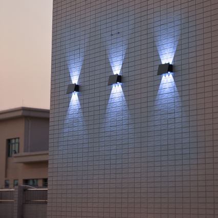 LED-seinäaurinkovalaisin ALF LED/4W/1200 mAh 6000K IP54 musta