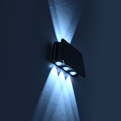 LED-seinäaurinkovalaisin ALF LED/4W/1200 mAh 6000K IP54 musta