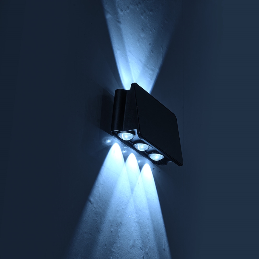LED-seinäaurinkovalaisin ALF LED/4W/1200 mAh 6000K IP54 musta