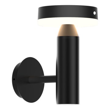 LED-seinäaurinkovalaisin anturilla GWINEA LED/4,5W/3,7V IP44 musta