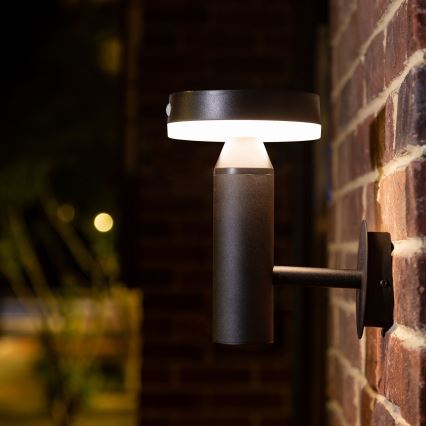 LED-seinäaurinkovalaisin anturilla GWINEA LED/4,5W/3,7V IP44 musta
