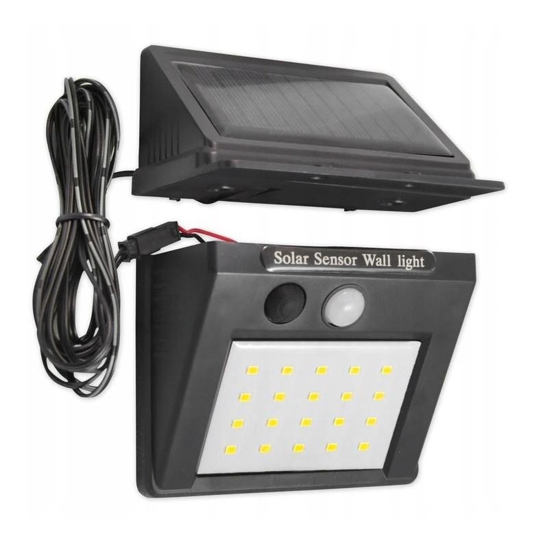 LED-seinäaurinkovalaisin anturilla ja ulkoinen paneeli LED/0,55W/3,7V 1200 mAh IP65