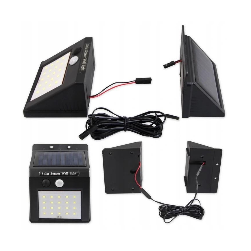 LED-seinäaurinkovalaisin anturilla ja ulkoinen paneeli LED/0,55W/3,7V 1200 mAh IP65