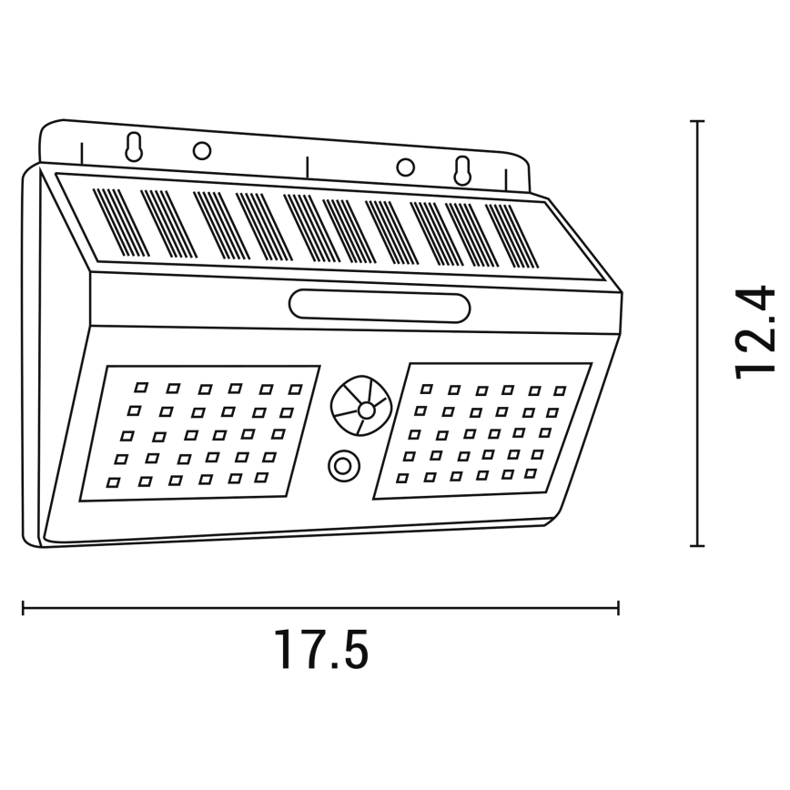 LED-seinäaurinkovalaisin anturilla LED/1,2W/3,7V 6500K IP65