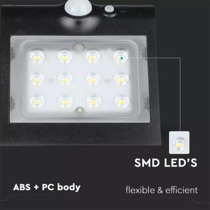 LED-seinäaurinkovalaisin anturilla LED/1.5W/3,7V IP65 1200 mAh