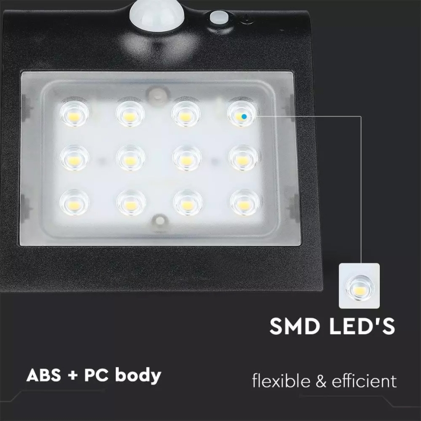 LED-seinäaurinkovalaisin anturilla LED/1.5W/3,7V IP65 1200 mAh