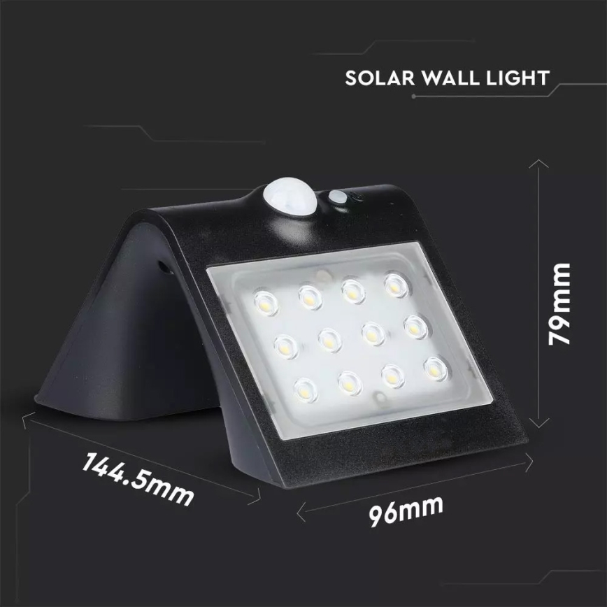 LED-seinäaurinkovalaisin anturilla LED/1.5W/3,7V IP65 1200 mAh