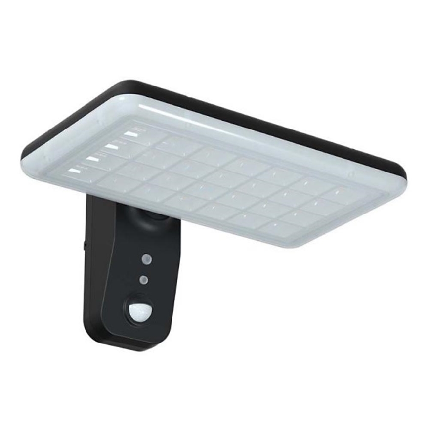 LED-seinäaurinkovalaisin anturilla LED/15W/3,2V 4000K/6000K IP65 musta