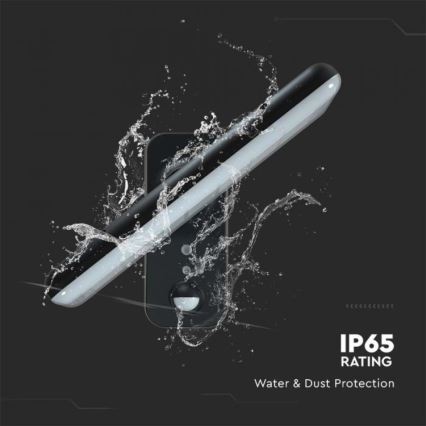 LED-seinäaurinkovalaisin anturilla LED/15W/3,2V 4000K/6000K IP65 musta