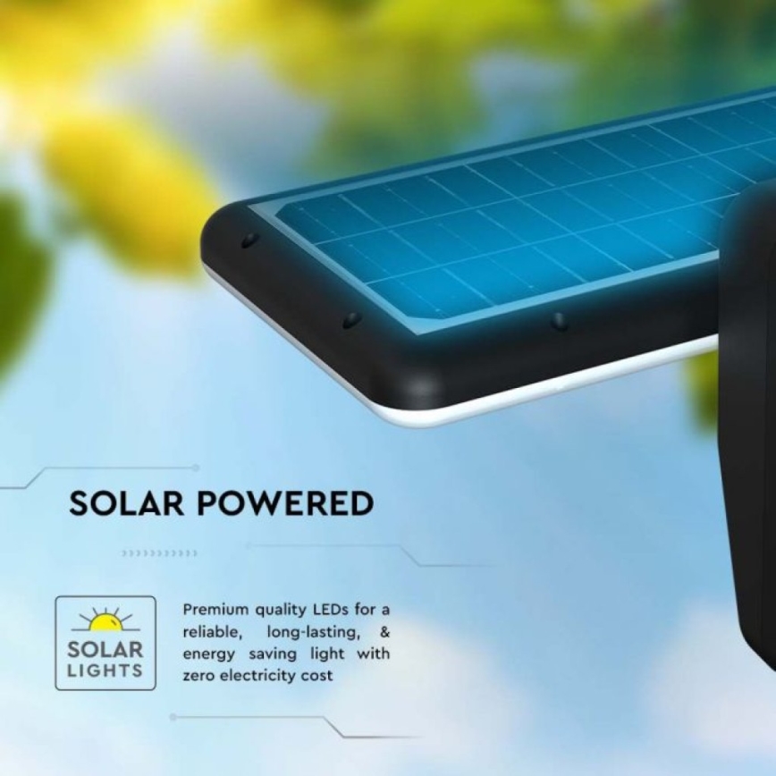 LED-seinäaurinkovalaisin anturilla LED/15W/3,2V 4000K/6000K IP65 musta