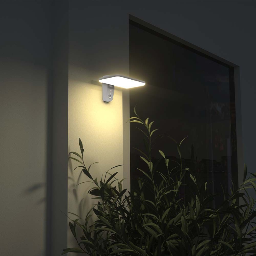 LED-seinäaurinkovalaisin anturilla LED/15W/3,2V 4000K/6000K IP65 valkoinen