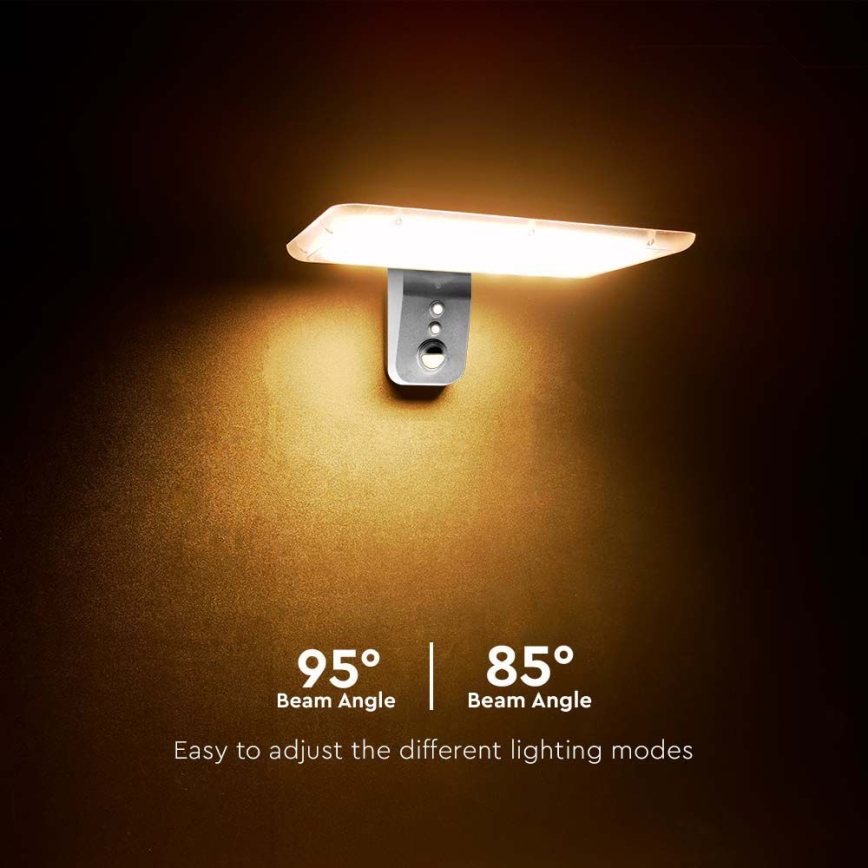 LED-seinäaurinkovalaisin anturilla LED/15W/3,2V 4000K/6000K IP65 valkoinen