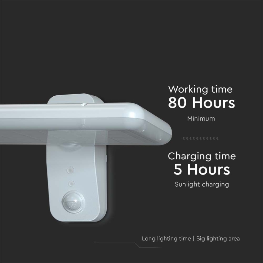 LED-seinäaurinkovalaisin anturilla LED/15W/3,2V 4000K/6000K IP65 valkoinen