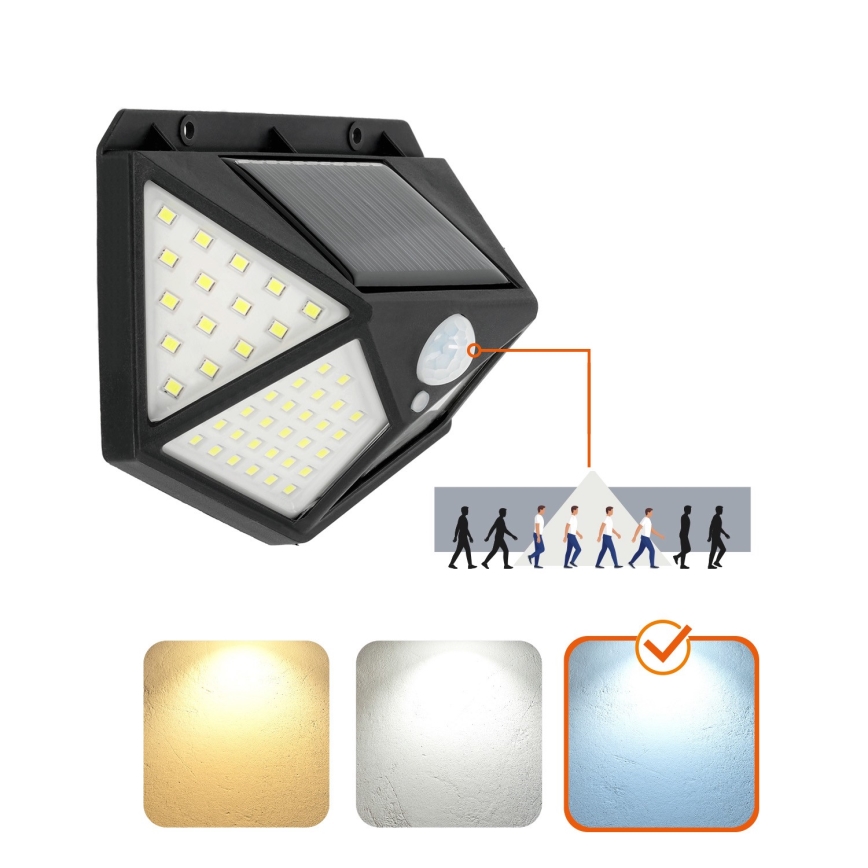 LED-seinäaurinkovalaisin anturilla LED/1W/3,7V 6500K IP44