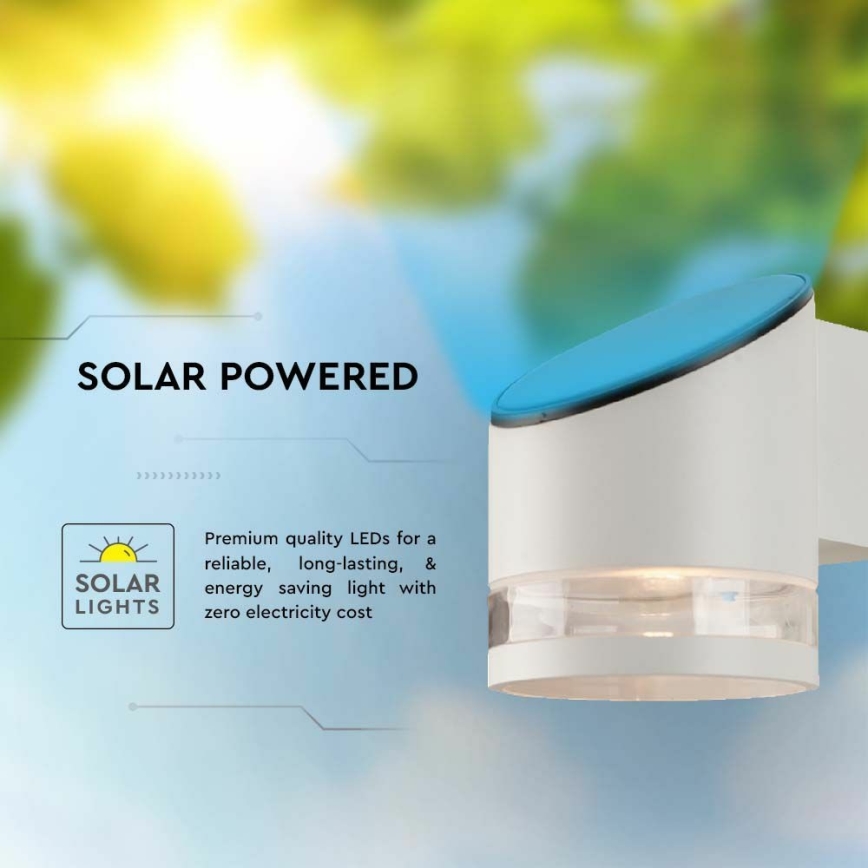LED-seinäaurinkovalaisin anturilla LED/1W/3,7V IP54 3000K 1200 mAh valkoinen