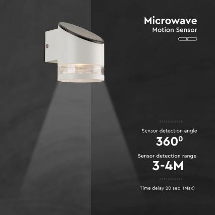 LED-seinäaurinkovalaisin anturilla LED/1W/3,7V IP54 3000K 1200 mAh valkoinen